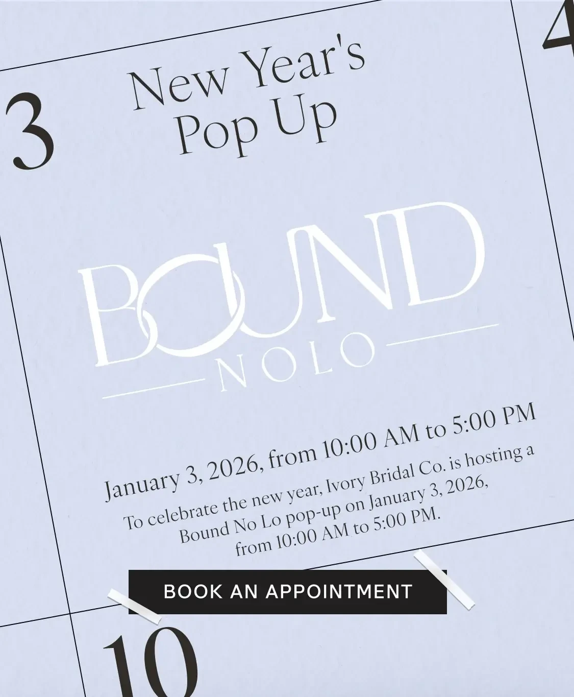 Bound Nolo New Years Pop up
